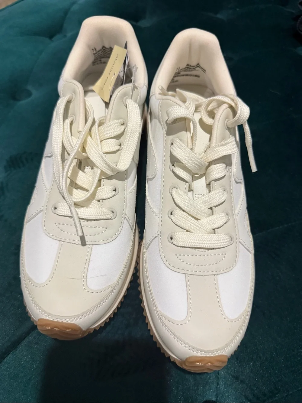 Casual White Lace-Up Sneakers